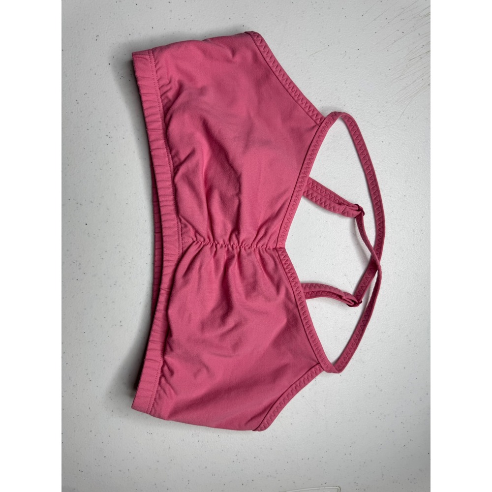 Handful Adjustable Sports Bra Pink Ruched Front Convertible Straps Size S